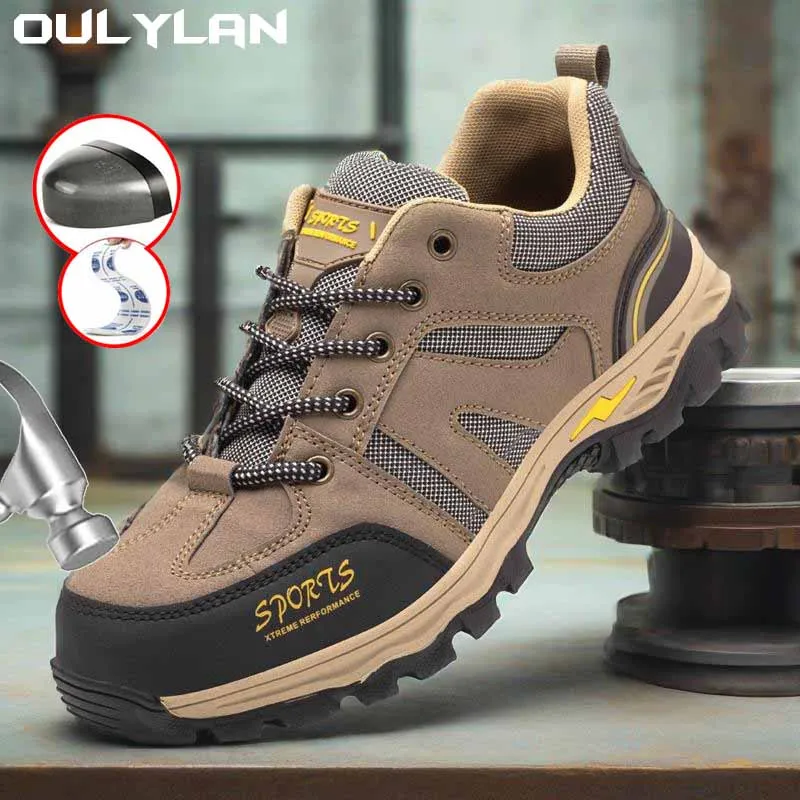 

Oulylan Work Lightweight Sport Sneakers Tennis Protection Labor Shoes Men Hiking Shoes Safety Shoes Steel Toes Safety