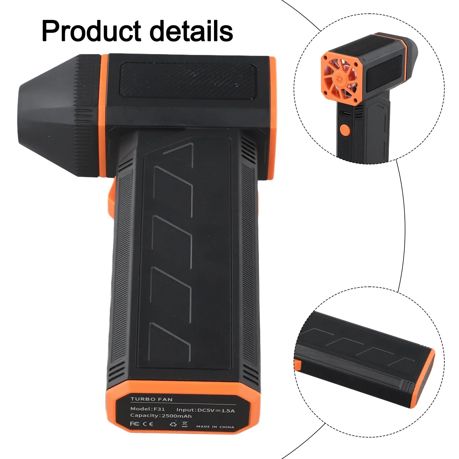 

Outdoors Desktops Brushless Motor Turbo Fan Brushless Motor Compressed Air Duster Power Dissipation W W ABS Air Duster Cable
