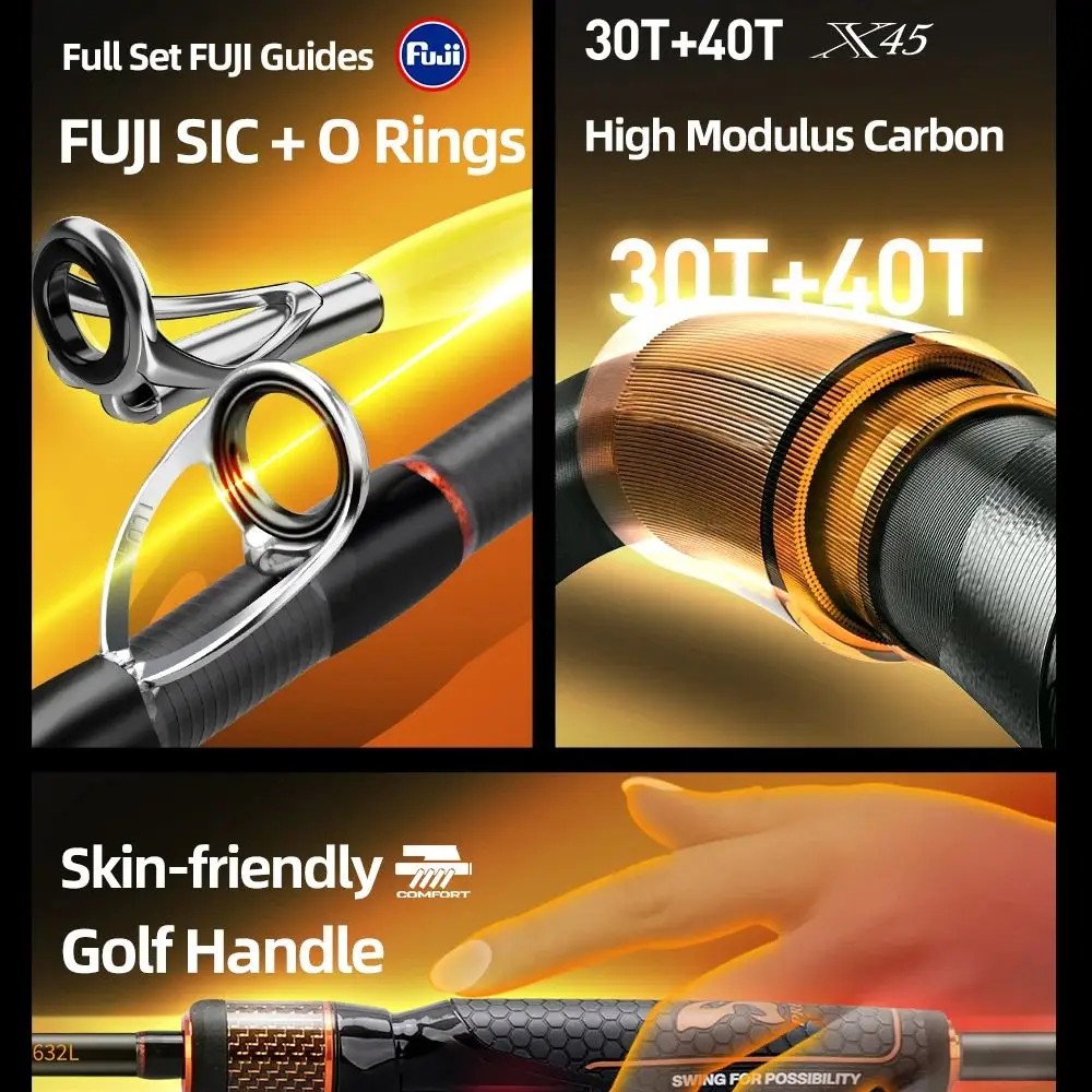 

HISTAR Butterfly 30T+40T Long Casting FUJI SIC Guides XF/F Fast Action Spinning Casting Fishing Lure Worm Rod