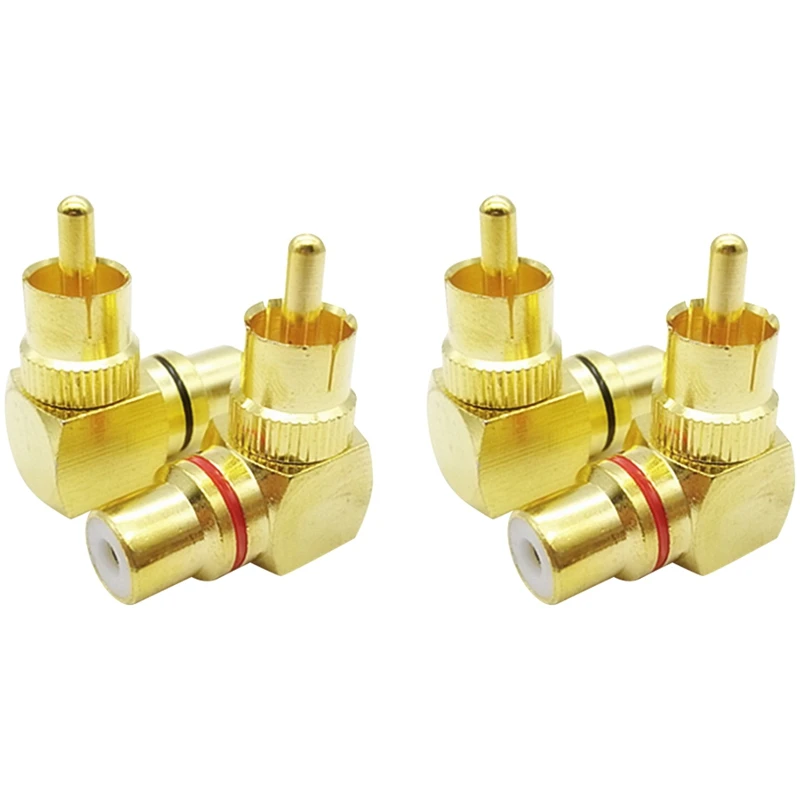 

Copper Gold-Plated L-Shaped RCA 90 Degree Male-To-Female Conversion Head Wall-Mounted Signal Line Conversion Plug