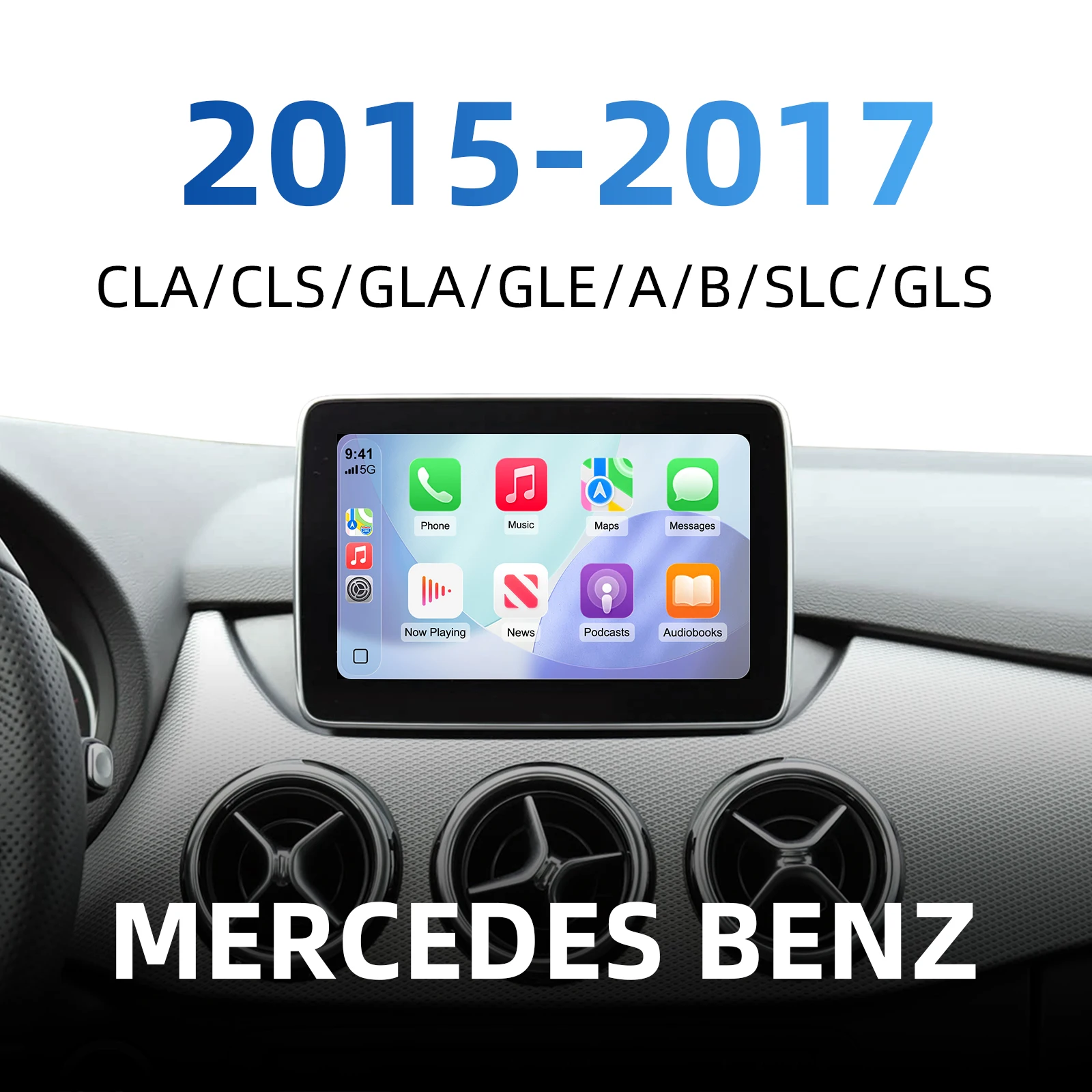 اللاسلكية CarPlay أندرويد السيارات التحديثية عدة فك صندوق CarPlay واجهة لمرسيدس بنز NTG 5.0 5.1 نظام القيادة 2014-2017