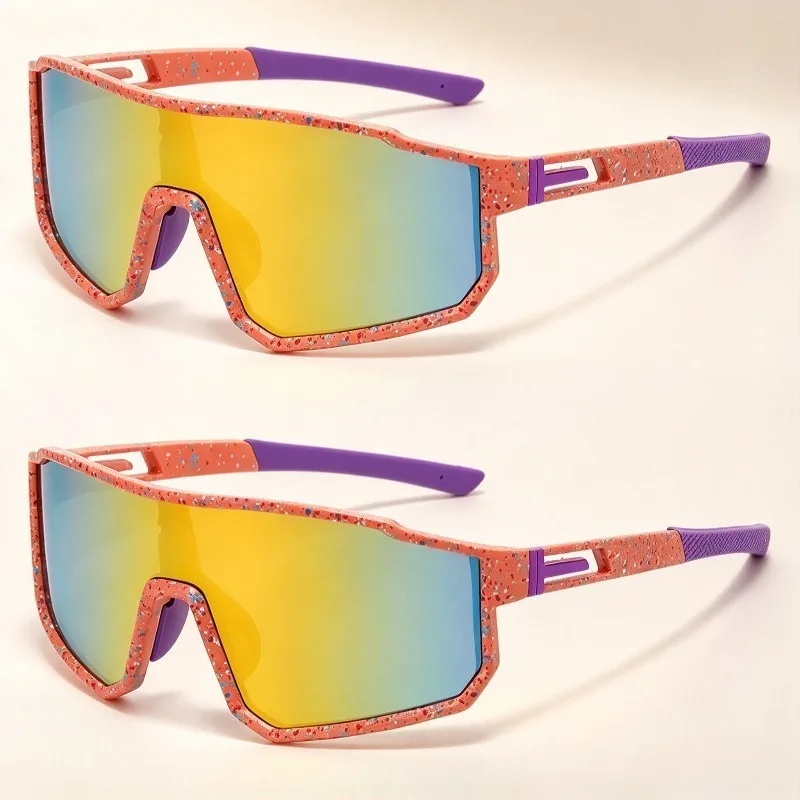 2pcs Unisex Polarized Cycling Sunglasses, Colorful Windproof Myopia Goggles for Bicycle Motorcycle Road Outdoor Riding