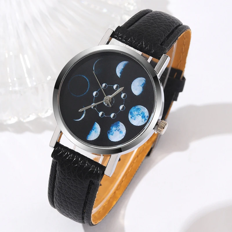 Женские черные кварцевые часы 6 шт., женские кварцевые часы и бабочка, комплект ювелирных изделий, ожерелье, кольцо, серьги, браслет