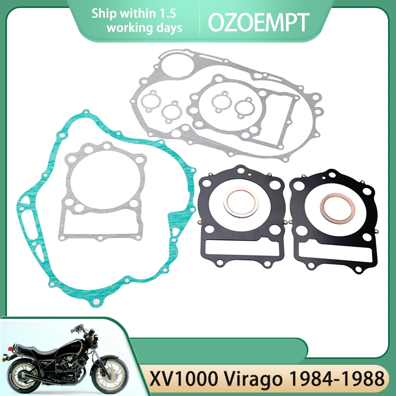 OZOEMPT Engine Cylinder Crankcase Repair Gasket Apply to XV1000 Virago 1984-1988