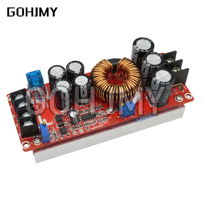 Dc 20a 1200w step-up boost módulo de corrente constante fonte de alimentação de tensão variável em 8-60v módulo intensificador de alta qualidade