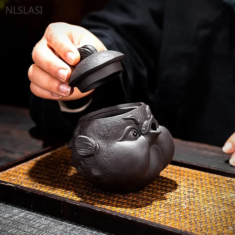 Creative Purple Clay Teapot Animal Model Beauty Kettle Classic Ball Hole Filter Tea Infuser Chinese Household Tea Sets