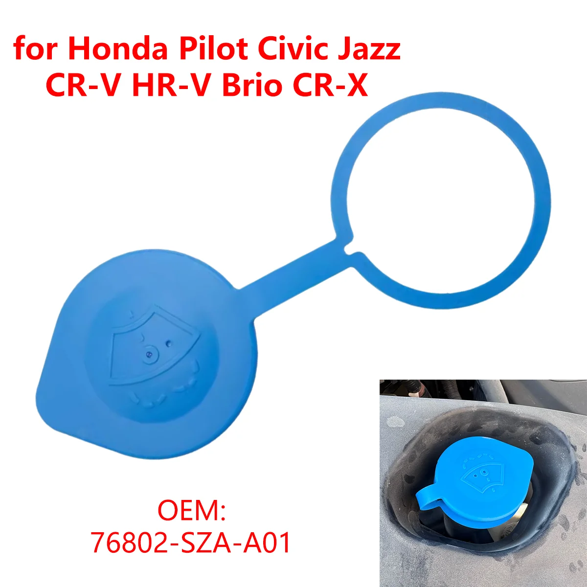 76802-SZA-A01 para Honda Pilot Civic Jazz CR-V HR-V Brio CR-X CR-Z, Tapa del Depósito de Líquido Limpiaparabrisas