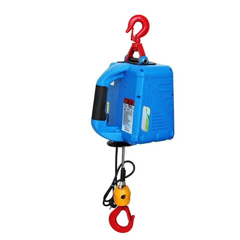 Portable Mini Electric Hoist 220V Household Small Wire Rope Lifting Crane Electric Winch for Material Lifting Construction Home