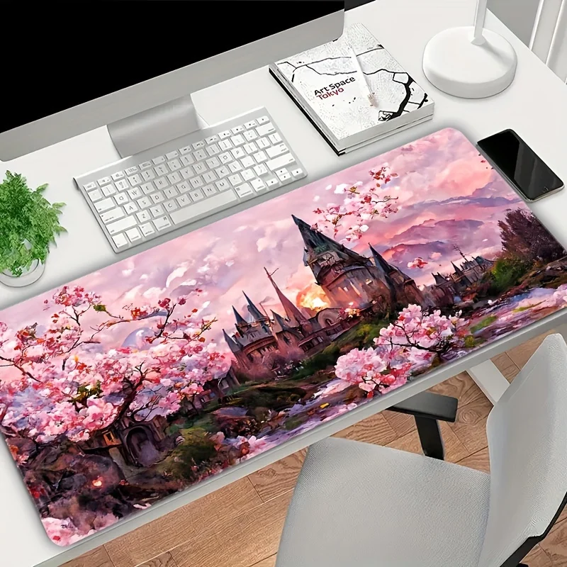 

Minimal Extended Mouse Pad Durable Desk Mat Comfort Cloth Surface Natural Rubber Base for Gaming PC Laptop Keyboard Desk Setup D