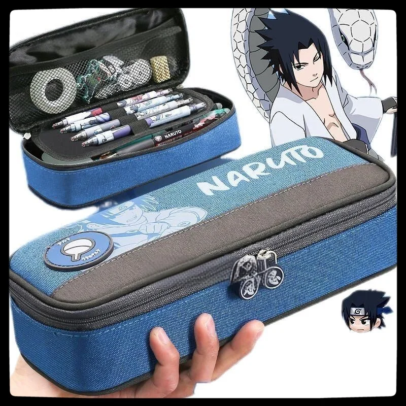 Naruto Pencil Boys Anime Kakashi Federmäppchen, großes Fassungsvermögen, Multifunktions-Federmäppchen, Geschenk zum Schulanfang, Kindergeburtstag