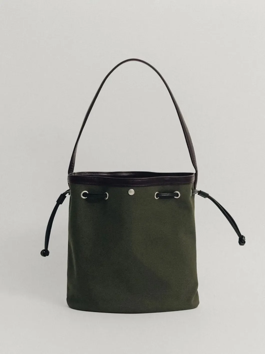 FIRMRANCH Korean Niche Trendy Brand Vintage Canvas Bucket Purse Drawstring Design Large Capacity Women's Shoulder Bag Tote