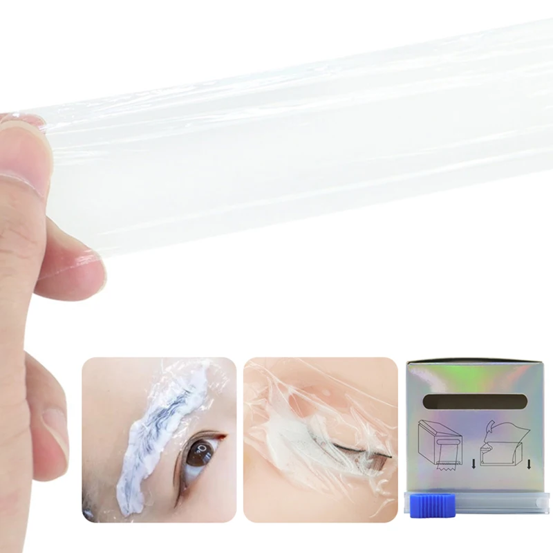 1 Roll 42MM*200M False Eyelashes Extension Clear Plastic Wrap Permanent Tattoo Eyebrow Film Professional Eye Use Makeup Tool