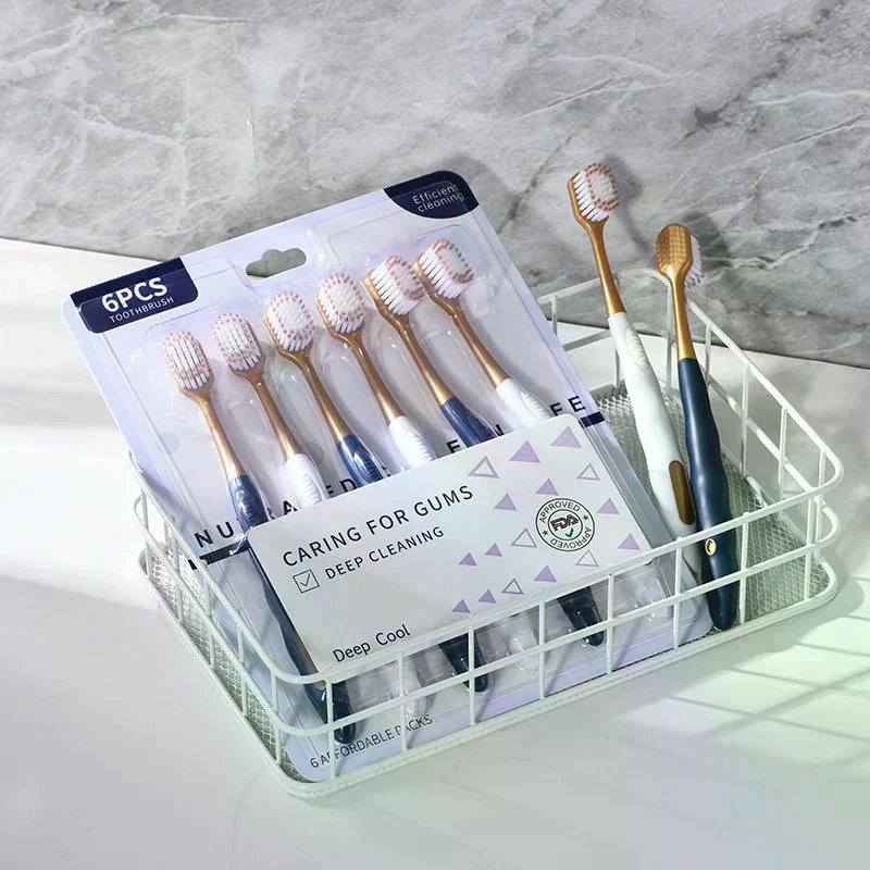 6pcs Brush Wide Head Soft Long Adult Big Toothbrush Comfortable Teeth Super Oral Cleaning High-quality