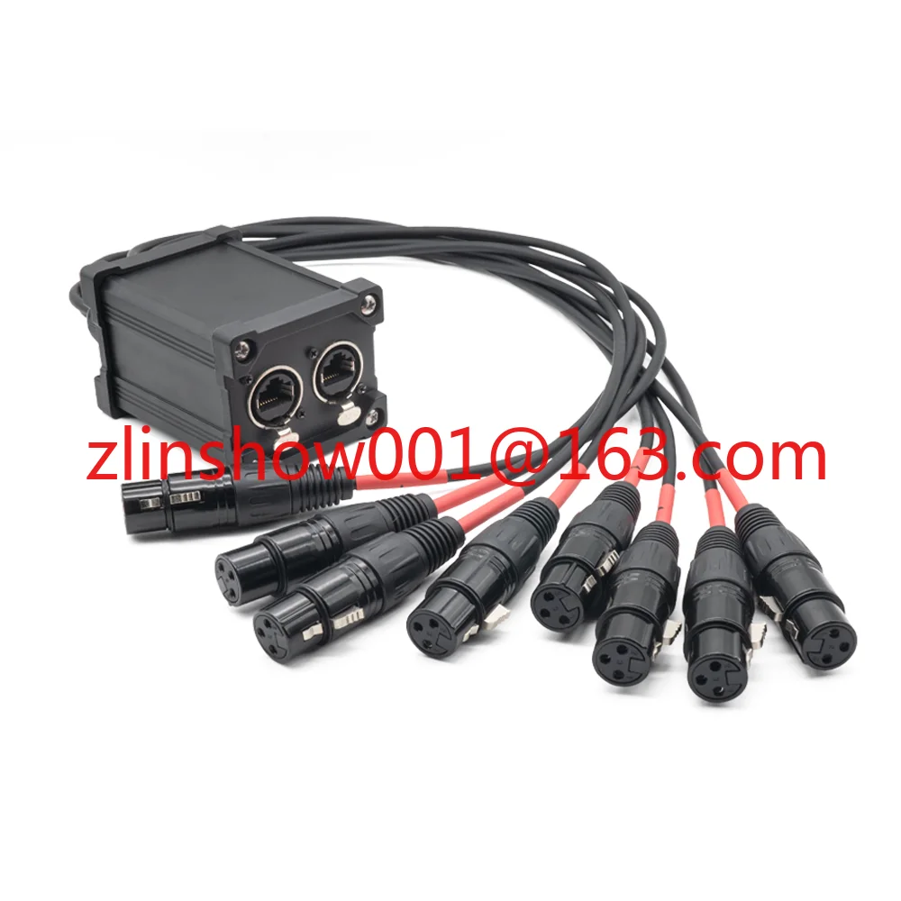 Audio Mixers Snake 8 Channel 3 Pin RJ45 Multi Network Breakout Cable Ethercon Stage Box for Stage Recording Studio Male