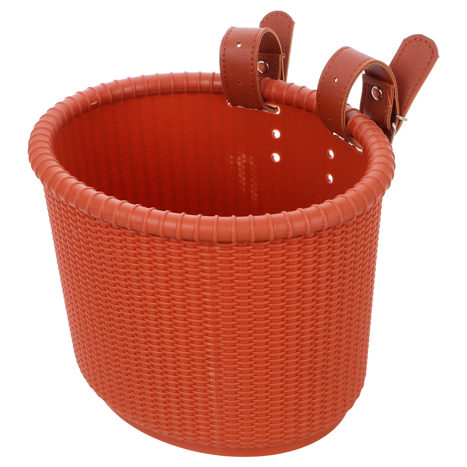 

Children's Bicycle Basket Bike Front Storage with Fixed Strap Belt Container Plastic Scooter Cycling