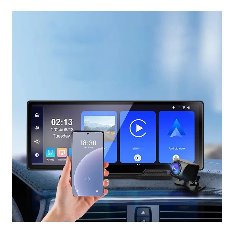 9.3 Inch  Front Rear Portable Touch Screen Carplay Screen Support  IOS Carplay & Android Auto  FM Map Navigation
