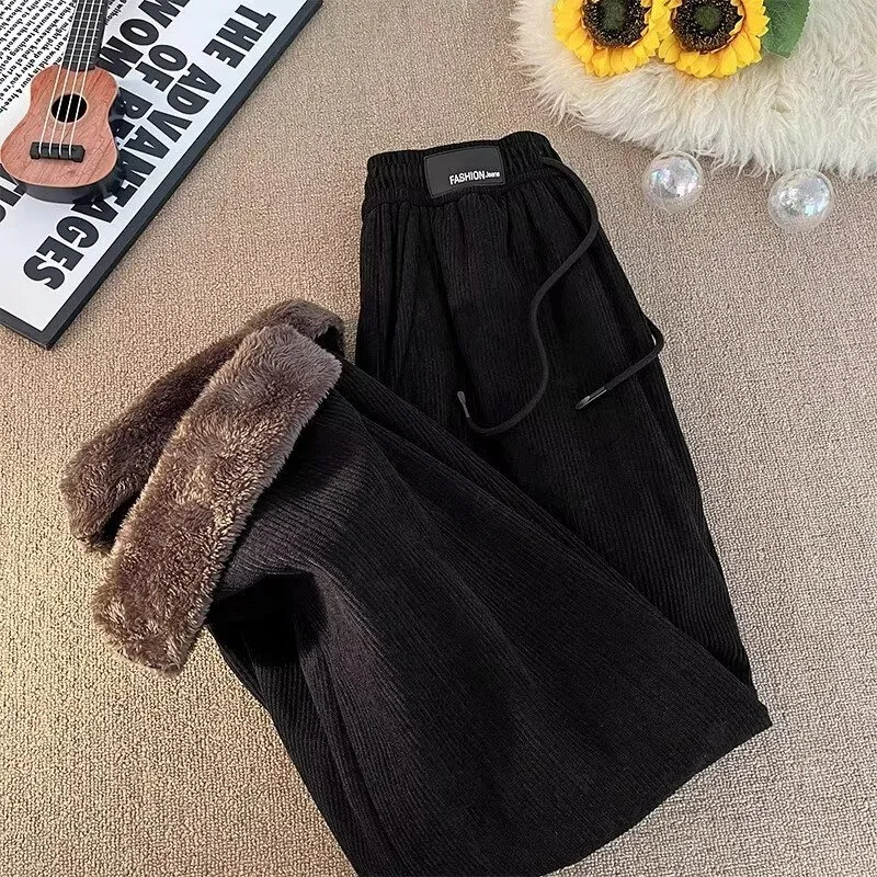 

Outdoor cold resistant and warm corduroy sanitary pants men's winter thick cotton pants retro casual pants