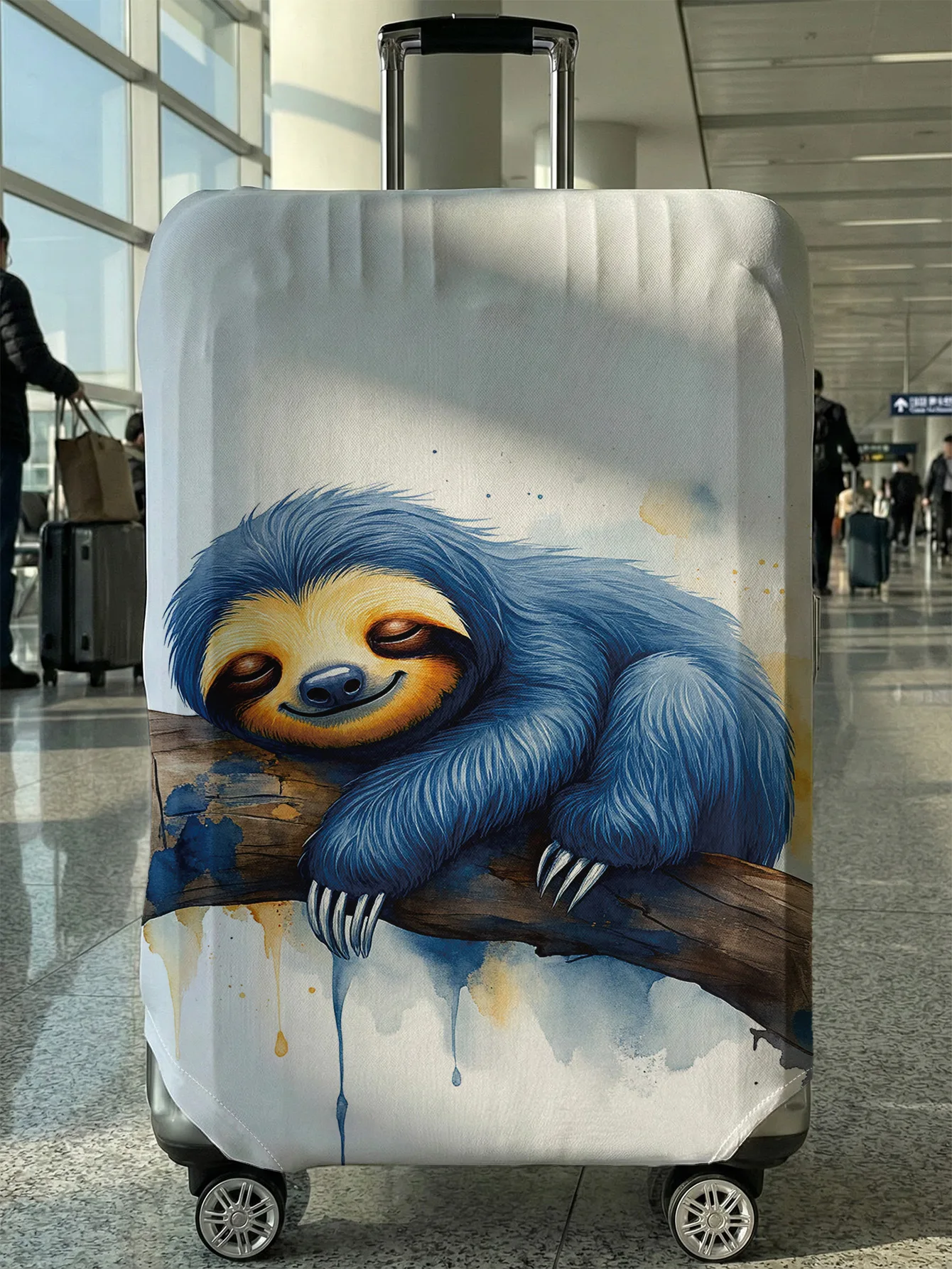 

Чехол для багажа с принтом ленивца в акварельном стиле, подходит для чемоданов 18-32 дюймов, чехол на ручку чемодана, дорожные аксессуары