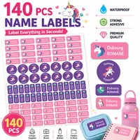 TREES 140PCS Custom Waterproof Name tags Stickers ,cartoon style, nakrjki na ubrania imie，autocollants personnalisés prenom,