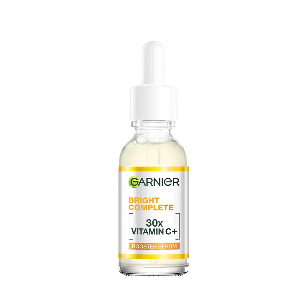 Suero Facial Garnier Bright Complete con Vitamina C 30ml, Esencia Facial con 377 para una Piel Radiante, Textura Uniforme, Cuidado Diario