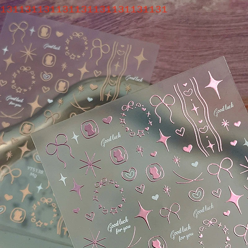 1 vel schattig lief hart hond strikken nagelstickers zelfklevende stickers voor doe-het-zelf manicure vrouwen en meisjes