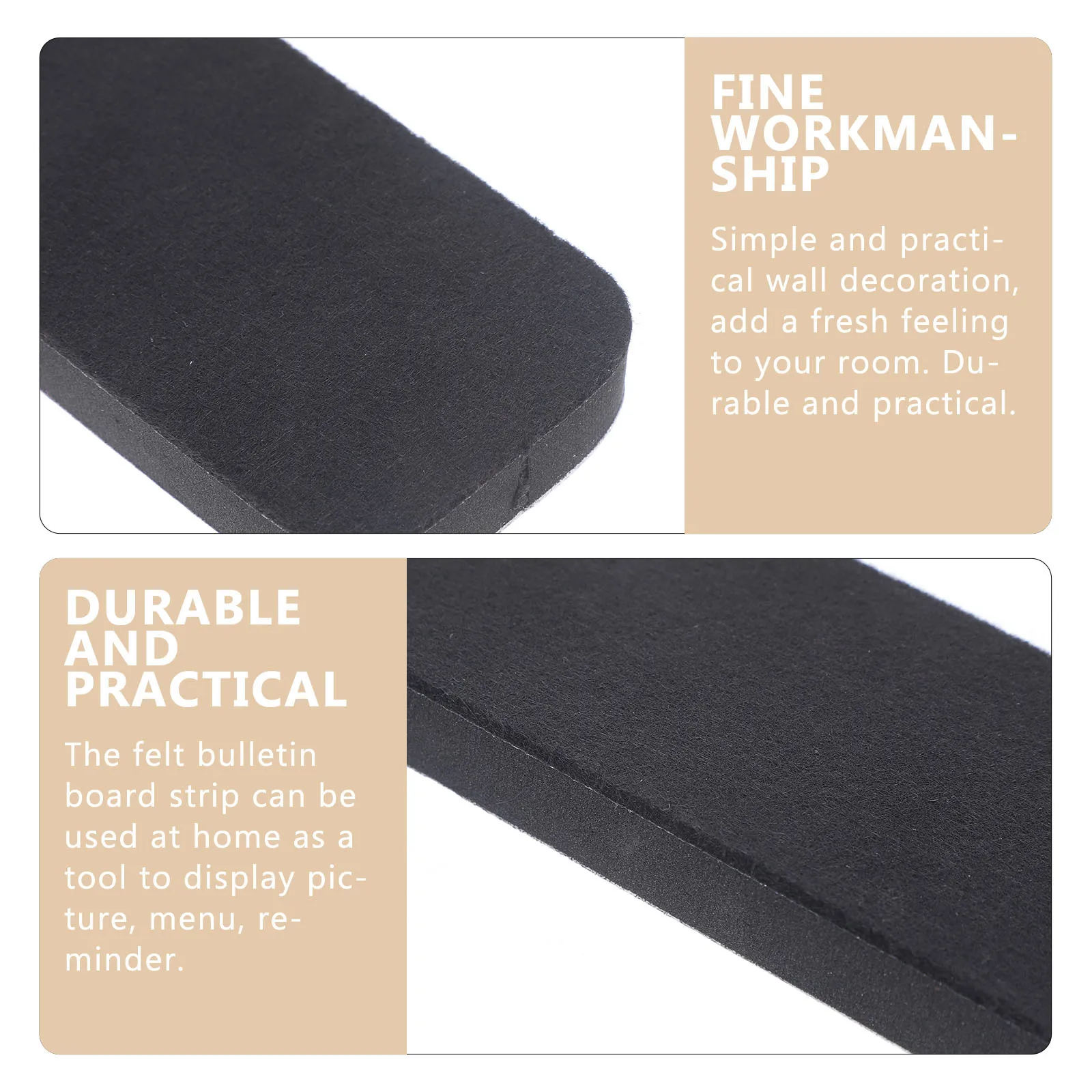 1Set Felt Bulletin Board Strip Simple Design Easy Install Wall Board for Photos Notes Schedules Classroom Pin Boards Memo