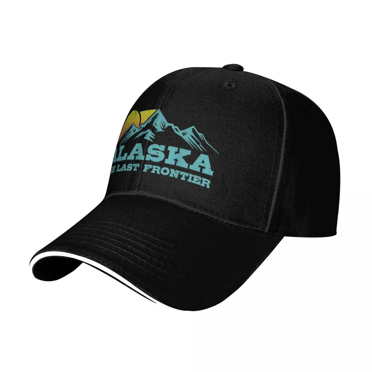 ALASKA THE LAST FRONTIER Baseball Cap Cotton Twill Breathable Contrast Two Tone Brim Snapback Flat Bill