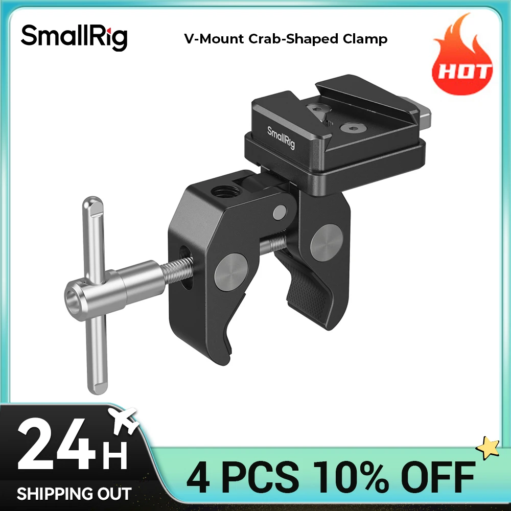 

Зажим SmallRig V-Mount в форме краба включает V-Mount Tlate с зажимом в форме краба для нагрузки аккумулятора V-Mount, сплав 1,5 кг — 5313