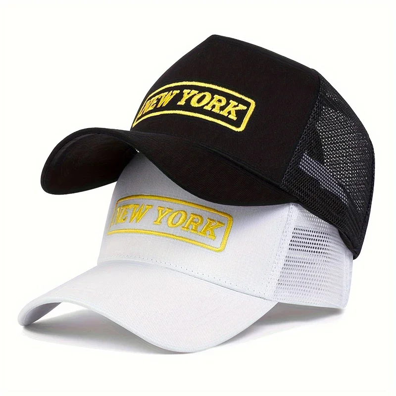 للجنسين نيويورك التطريز قبعات البيسبول صافي الربيع والصيف في الهواء الطلق قابل للتعديل قبعات عادية واقية من الشمس قبعة قبعة رياضية