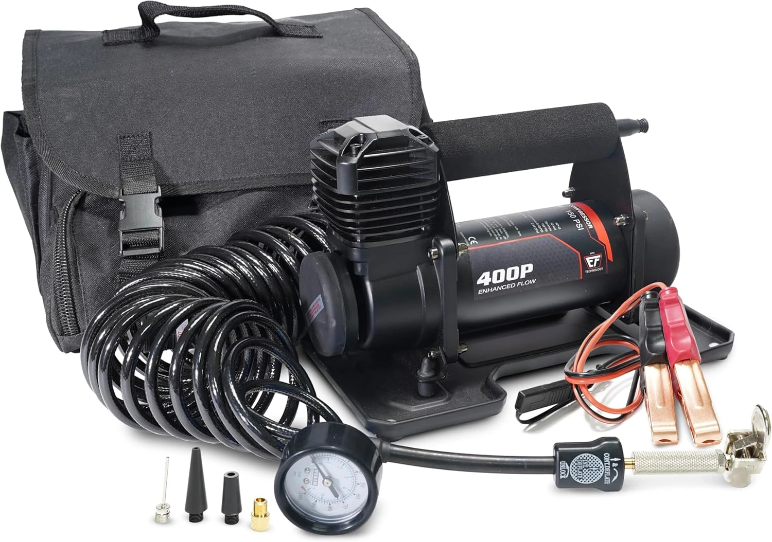 400P EF Enhanced Flow - 40143 Tire Inflator Portable Offroad Air Compressor for Truck & SUV | 12V On/Off Road Tire Pump Ai