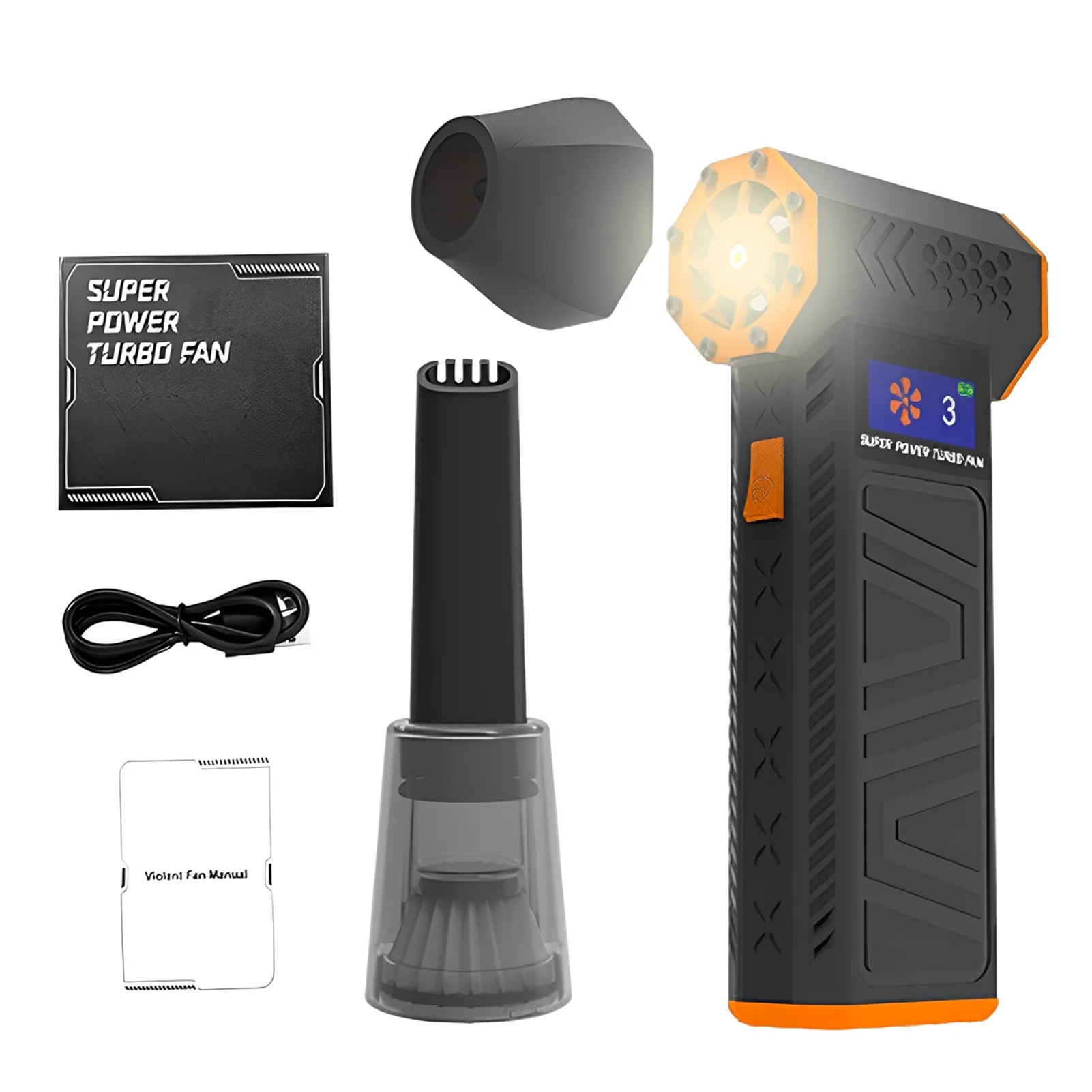 

X3-M Violent Fan 105000 об/мин Мощный воздуходувка Вакуумный пылесос Тип-C Зарядка Сильный ветер 41 м/с Бесщеточный турбоструйный вентилятор