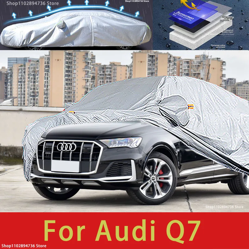 For Audi Q7 one layer Outdoor Protection Full Car Covers Snow Cover Sunshade Waterproof Dustproof Exterior Car accessories