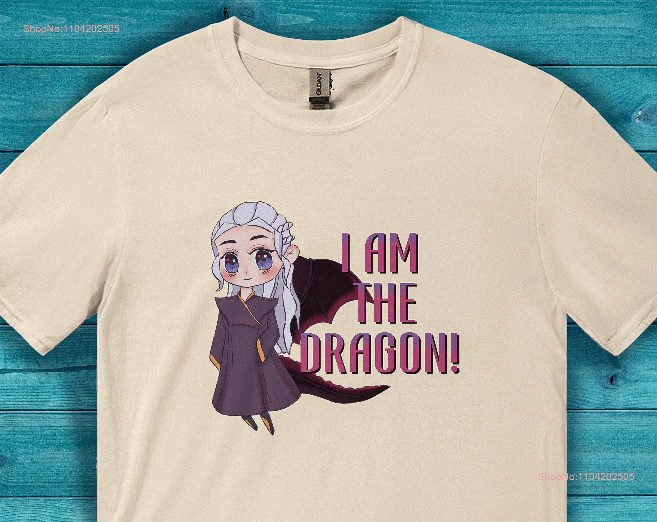 TV Series T Shirt Fan Art Idea I am the Dragon for nerd Hand drawn illustration long or short sleeves