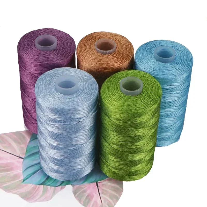 

New Summer Crochet Yarn 1.5mm Thin Ice Cotton Thread for Hand Knitting Bag Hat Shoes 100g Hollow Line Colorful Nylon Cord