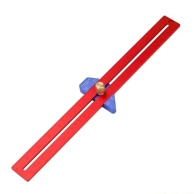 A2BE Woodworking Scriber Adjustable T Type Scribing Line Ruler Multifunctional Marking Gauge Aluminum Measuring Tool