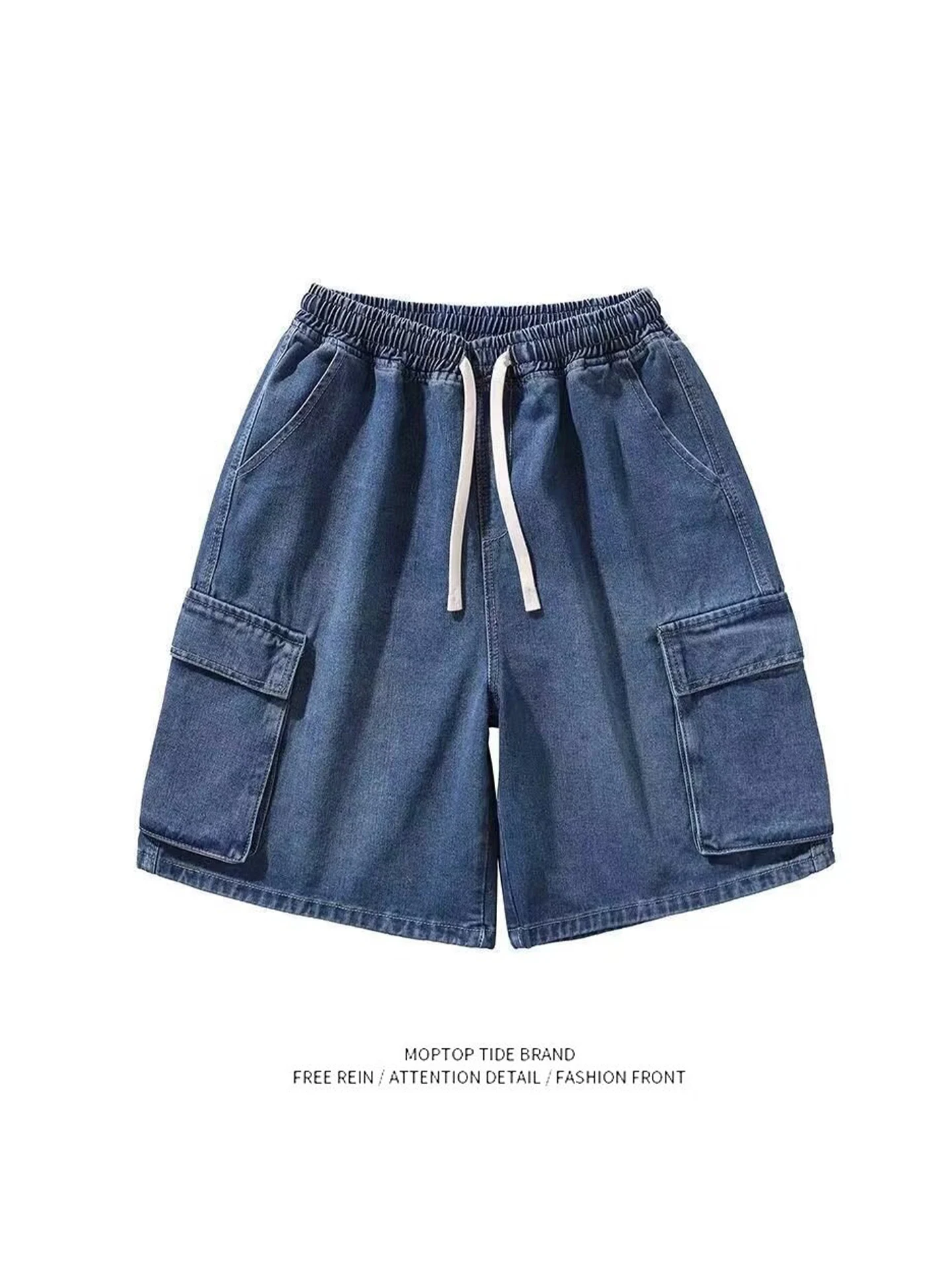 

Мужские летние джинсовые шорты Mr. WH: повседневные, модные, свободного кроя, с художественным дизайном, для молодежи, быстросохнущие