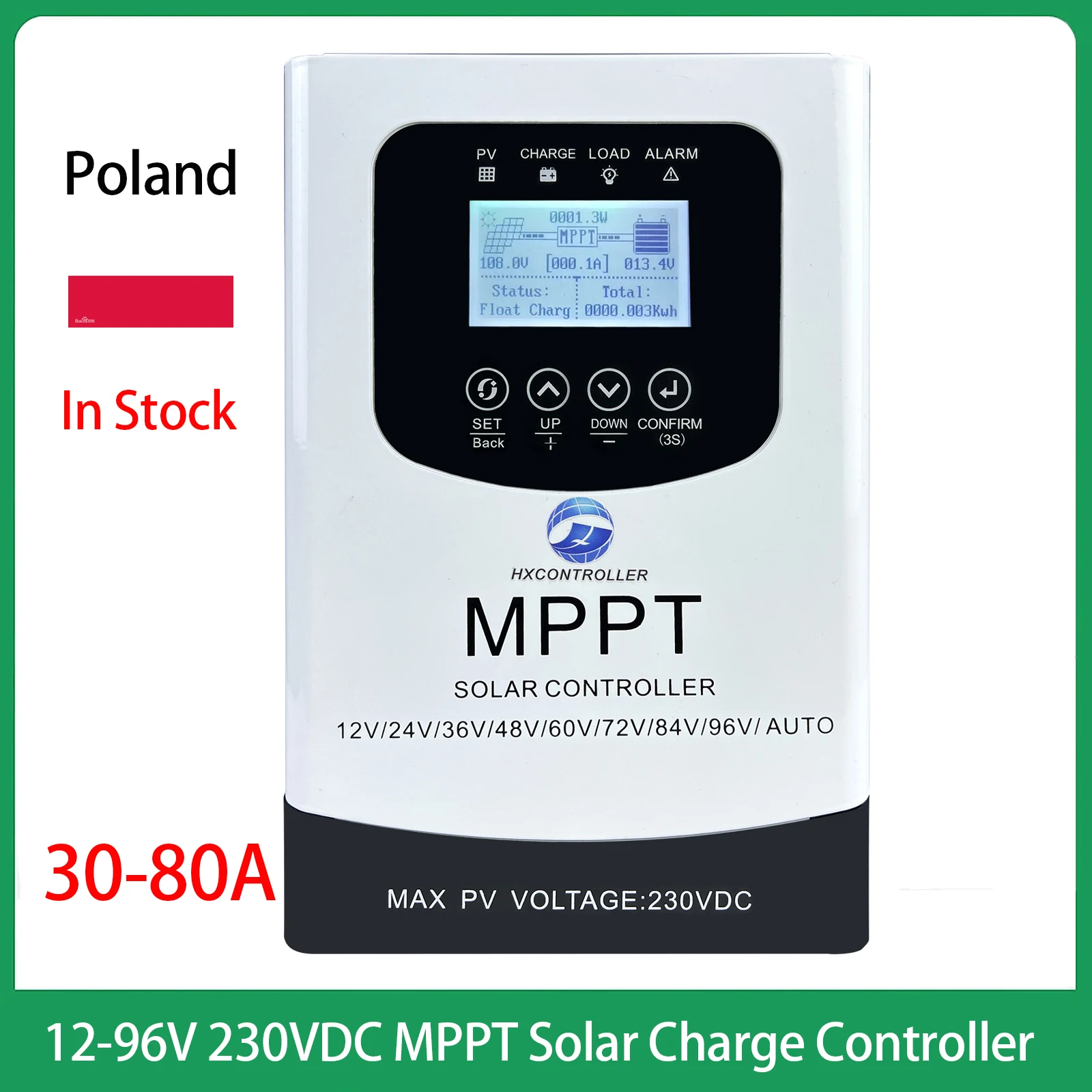 Ship From EU Brazil 30-80A MPPT Solar Charge Controller 230VDC PV System Charging Regulator Support WIFI For 12V 24V 48V 60V 72