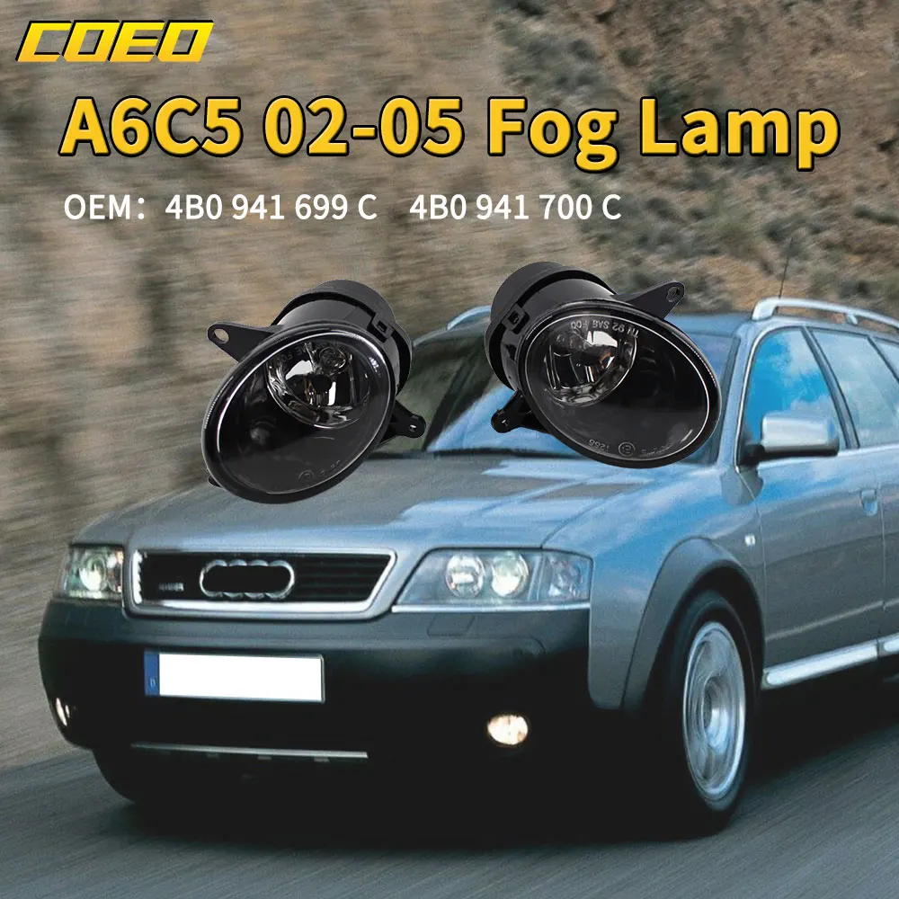 

Auto Front Bumper Fog Light Lamp Assembly With Bulbs For Audi A6 C5 S6 Quattro 2002-2005 4B0941699C 4B0941700C