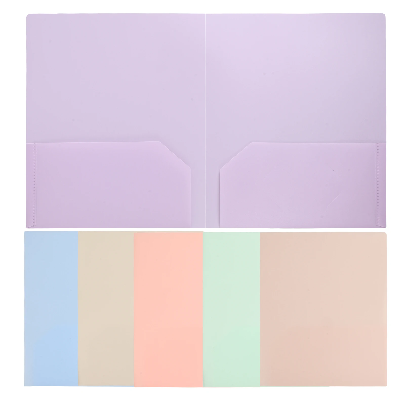 

6 Pcs Macaron Color Folder Documents Business Card Slot File Folders Holder for Desk Pp with Pockets 2