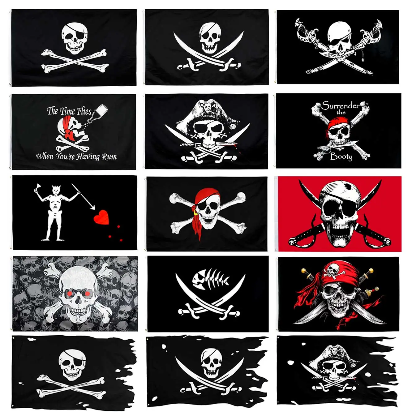 Skull Pirate Flag Broken Jolly Roger Skull Cross Bones Pirates Pirates Dead Mans Chest Flag Tapestry Banner For Decoration