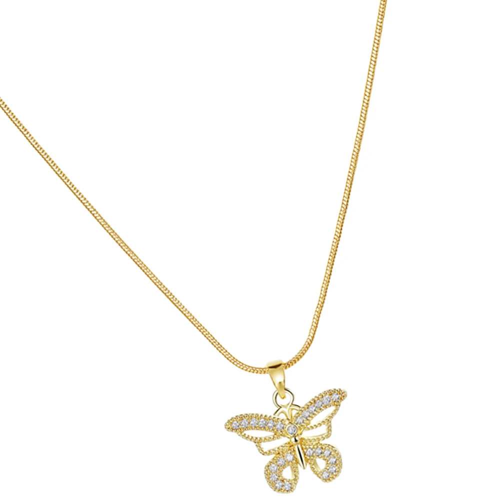 

Zircon Butterfly Necklace Necklaces Butterflies Dainty Pendant Jewellery for Women