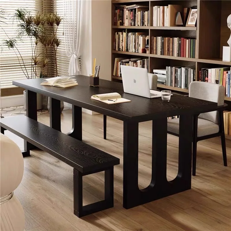 Library all solid wood calligraphy bedroom black office computer desk