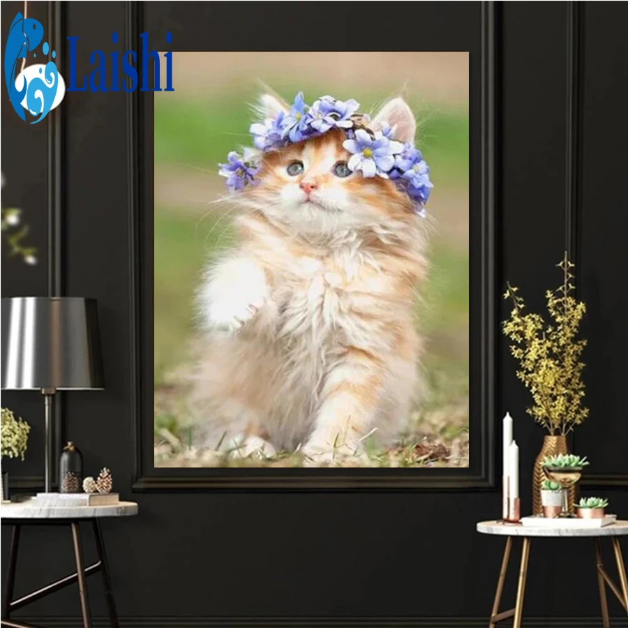 

5D Diy Diamond Painting Cartoon cat flower Full Square/Round Diamond Embroidery Mosaic Kit HD Quality Handmade Products pictures