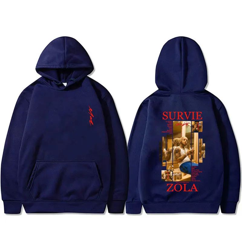 Rapper Zola Survie Graphic Hoodie Male Casual Fleece Cotton Sweatshirt Men's Women's Hip Hop Fashion Pop Music Pullover Hoodies