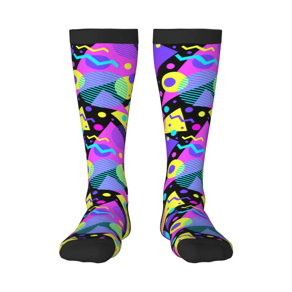 

Knee Long Stocking Geometric 80s Style Adult Socks Stockings