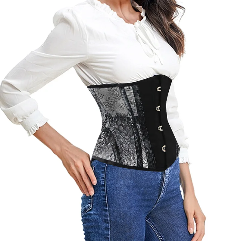 Woman Corset Lace Breathable Fishbone Waistband Female Outer Wear Summer Palace Corset Hourglass Waistband Shapewear