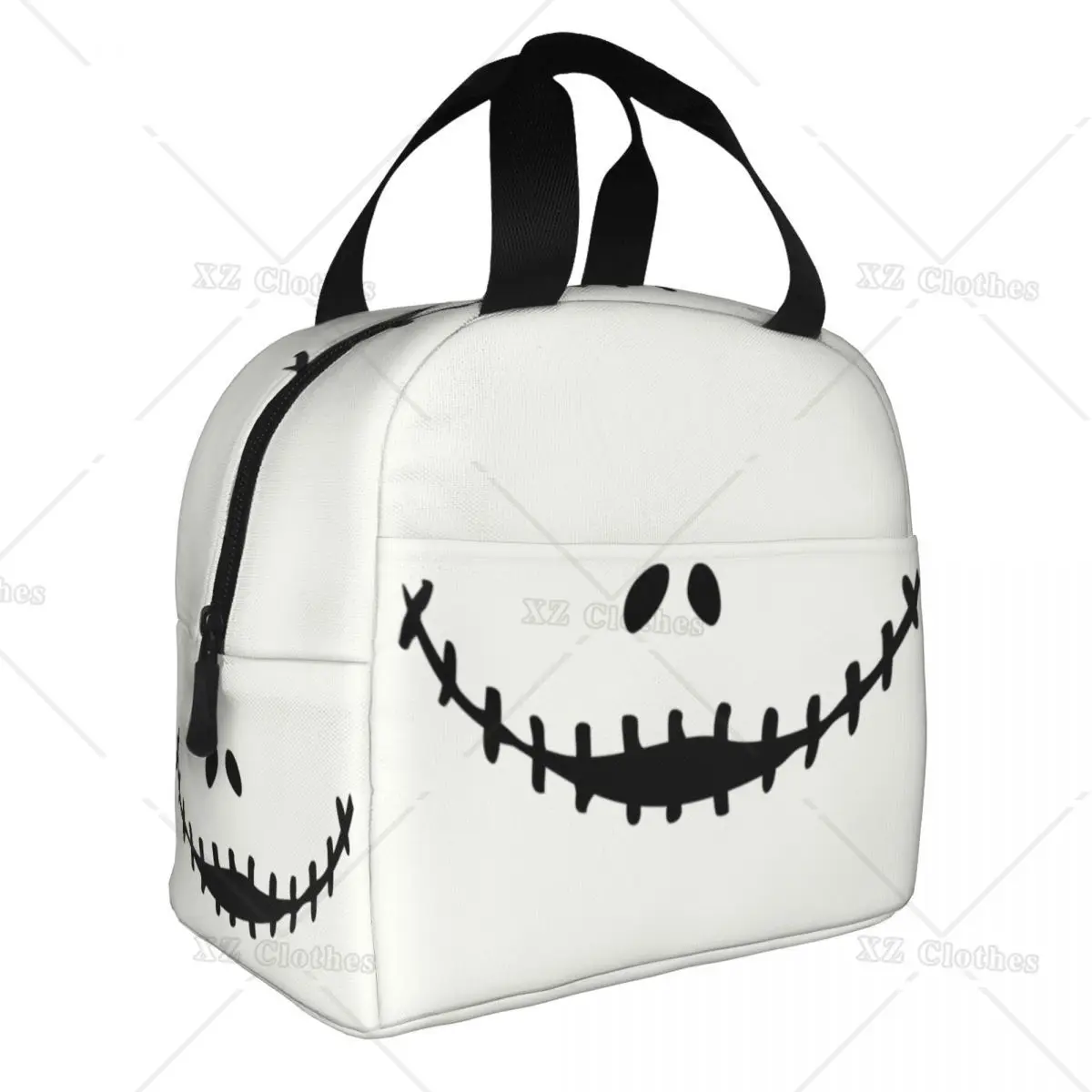 Smiling Mouth Thermal Insulated Lunch Bag for Women Men Halloween Theme Portable Lunch Box for School Office Outdoor Food Tote