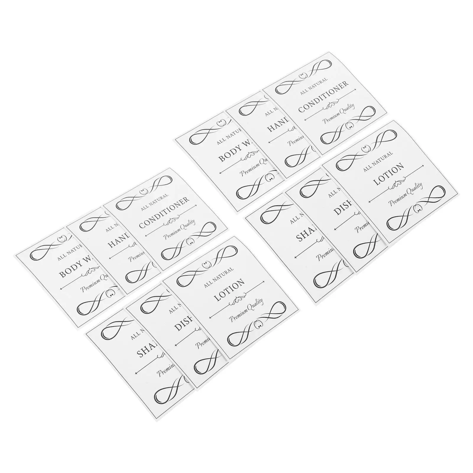 30Pcs Waterproof Bathroom Container Labels - 7.5x7.5cm Soap Shampoo Lotion Dispenser Stickers Easy Update Shower Safe Self