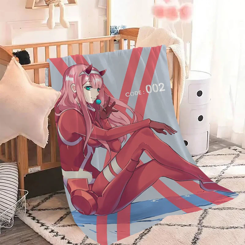 

Hot Anime DARLING in The FRANXX Throw Sofa Blanket Fluffy Summer Blankets & Throws Microfiber Bedding Knee Bed Decorative Double