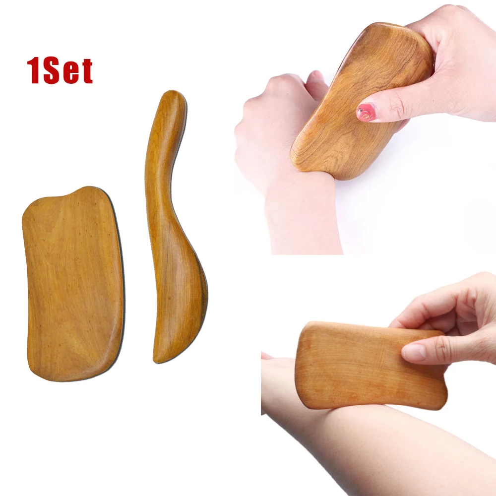 

1 Set Sandalwood Gua Sha Board Massage Scraper Guasha Plates Slimming Guasha Body Care Massage Tool